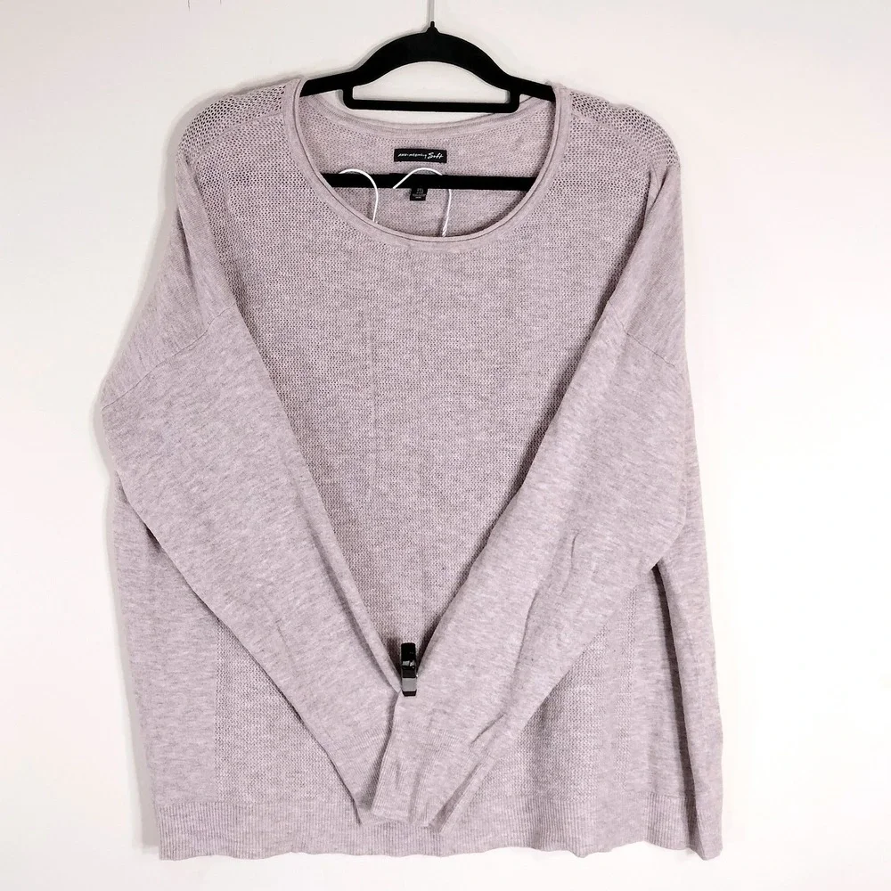 American Eagle Lavender Sweater; Ahh-mazingly Soft, Knit, Crewneck, XXL